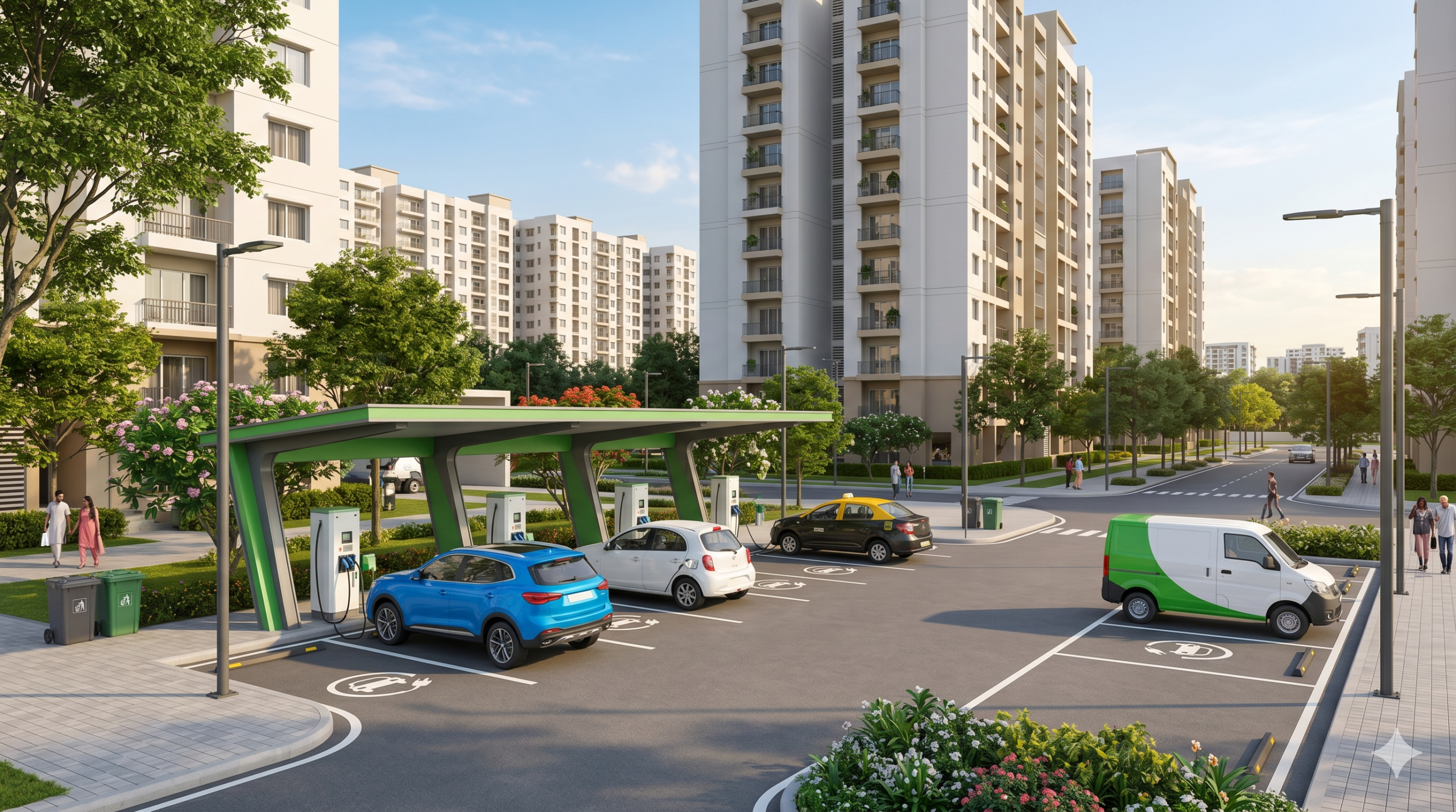 EV charging station in residential society and apartment complex