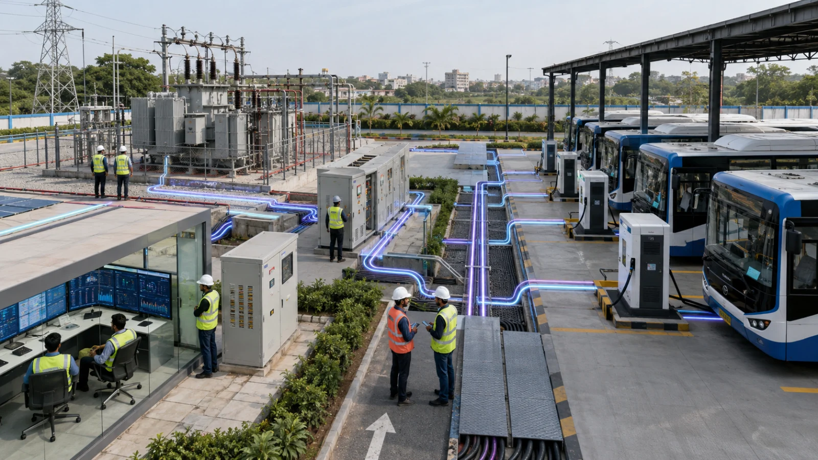 Electricity Infrastructure Required for an E-Bus Depot