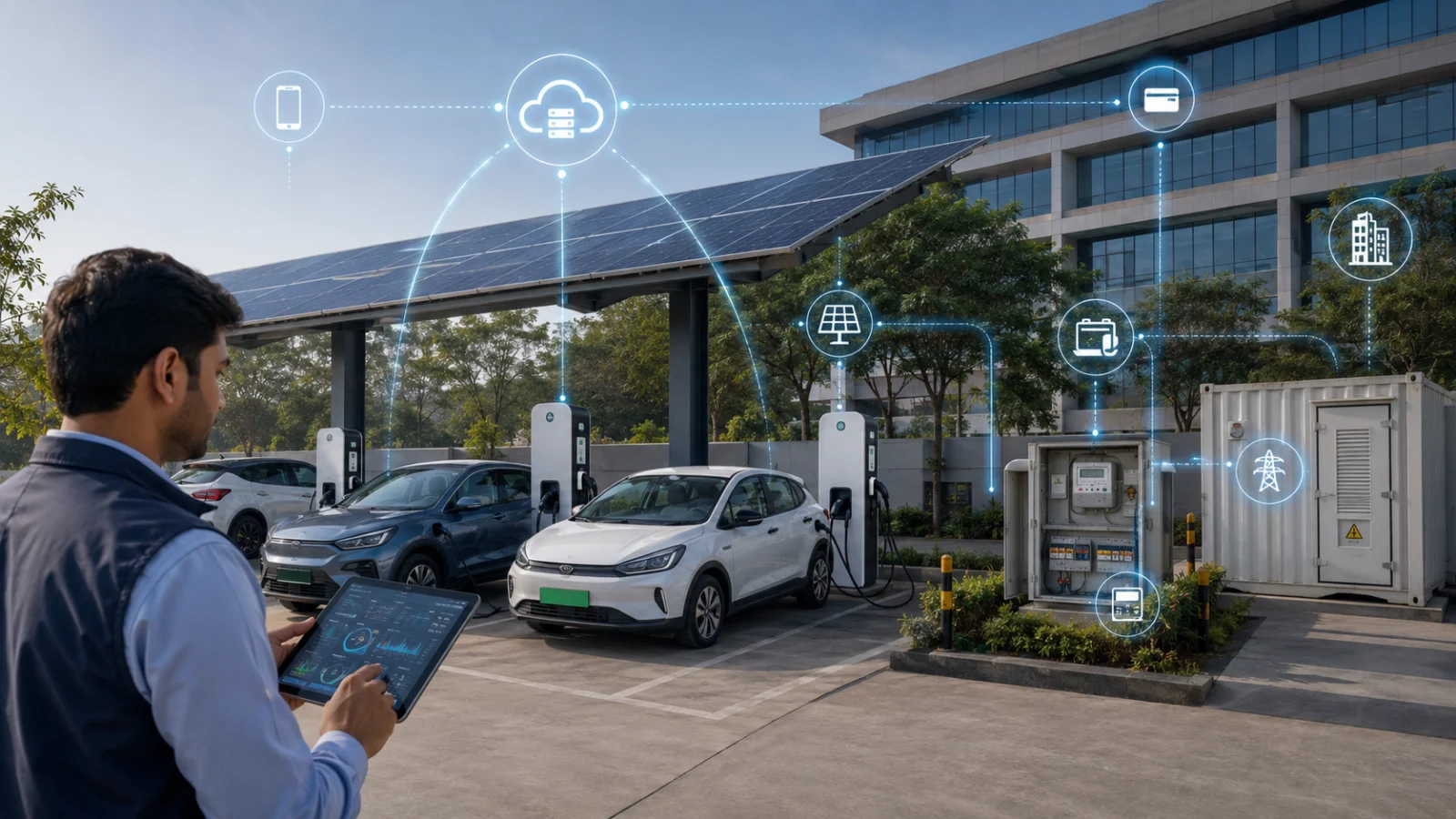 How a Connected EV Charging Station Works