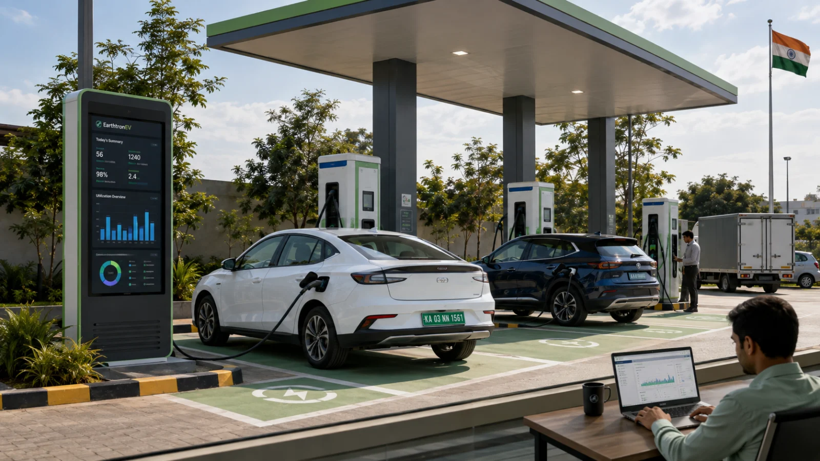 Where an EV charging station earns revenue